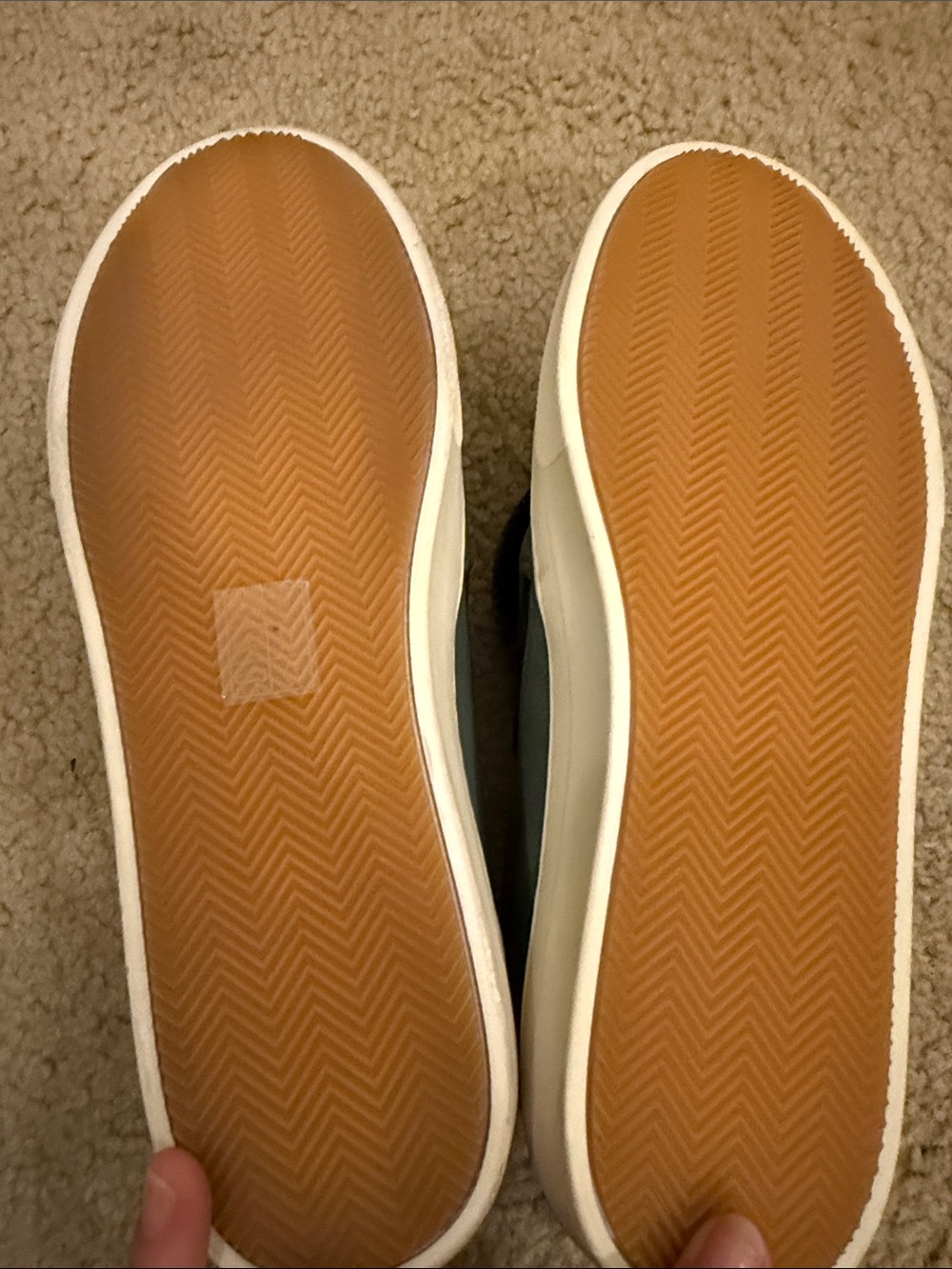 Tory Burch Olive Green Pom-Pom Slip-On Sneakers with White Sole NWOT - Picture 3 of 5